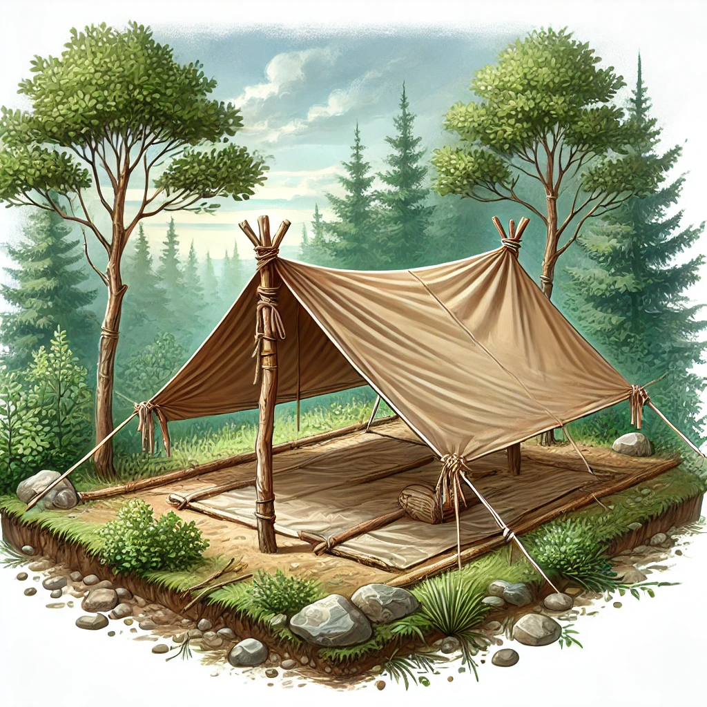 Tarp Shelter Setup